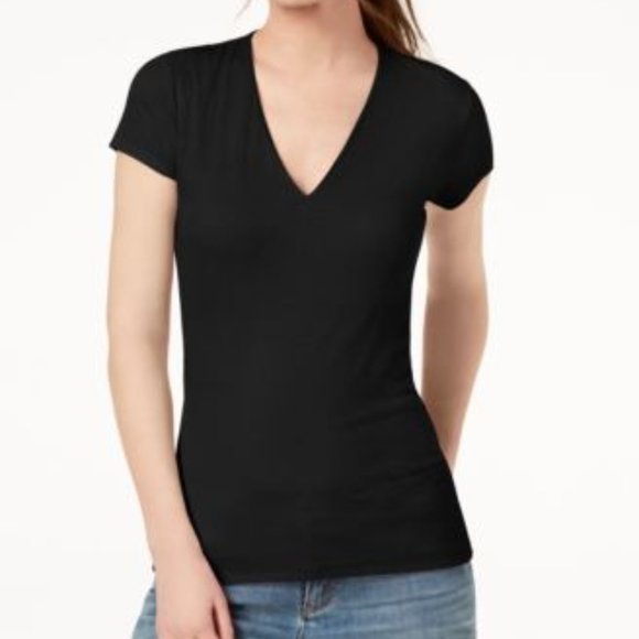 INC International Concepts Tops - INC Short Sleeved Tee PL Lined VNeck 716